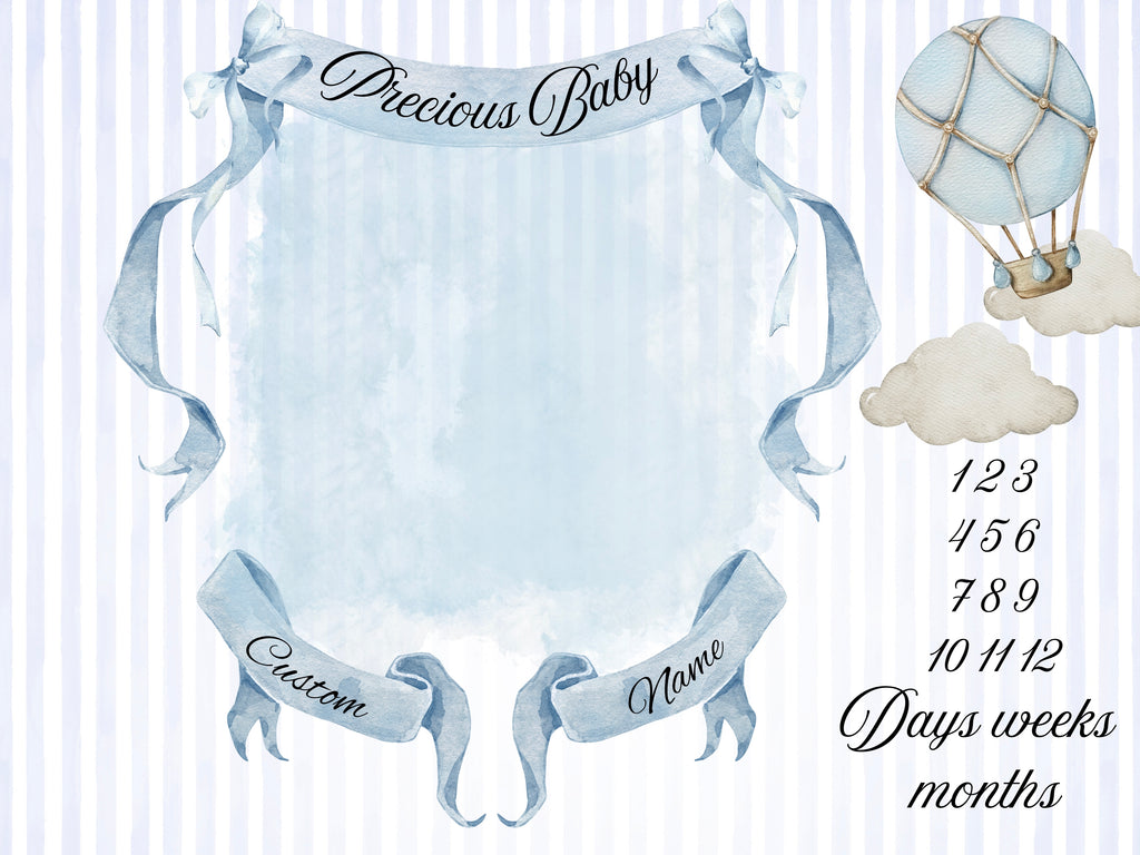 Baby Boy Milestone blanket (click for more image)