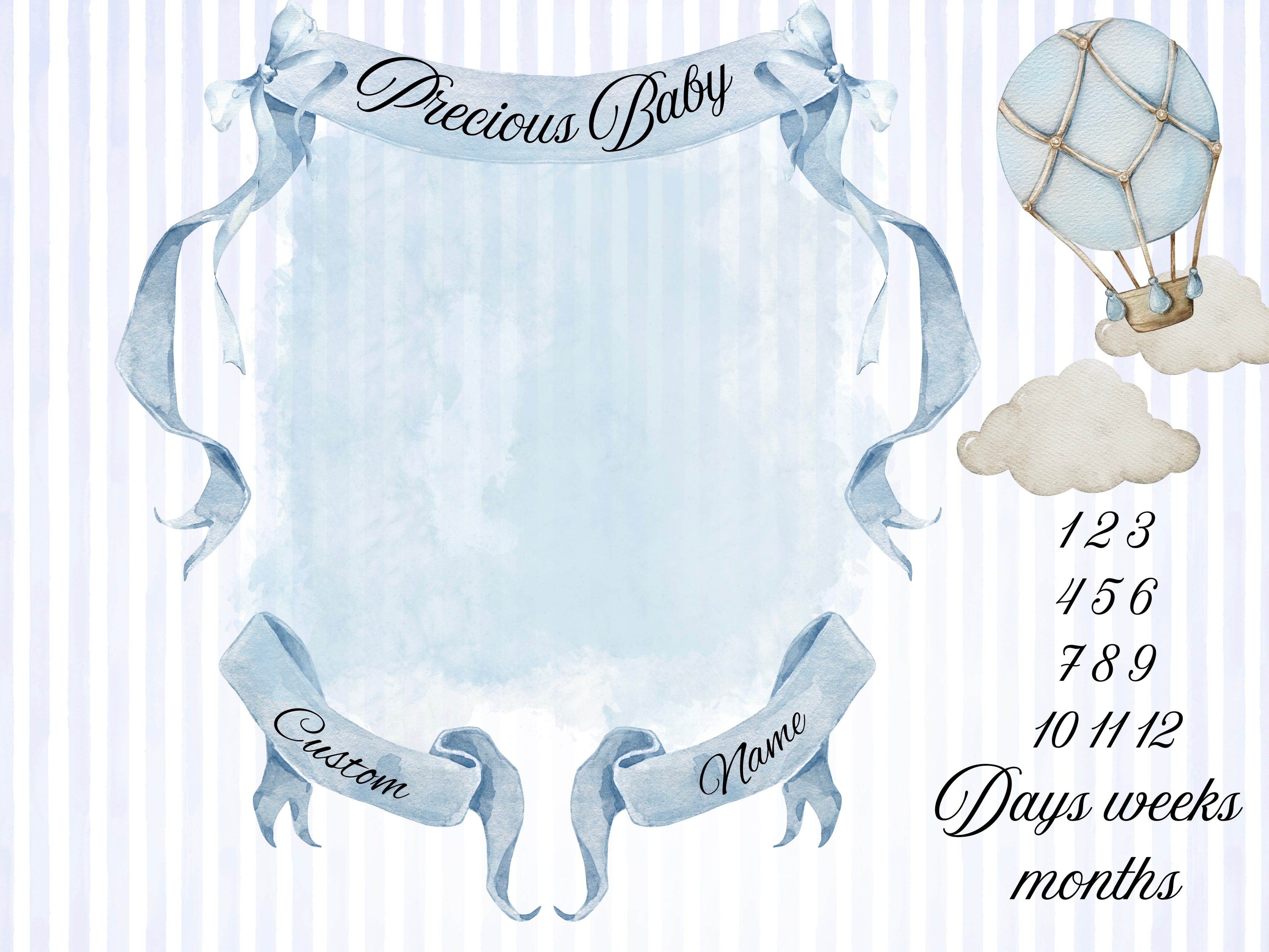 Baby Boy Milestone blanket (click for more image)