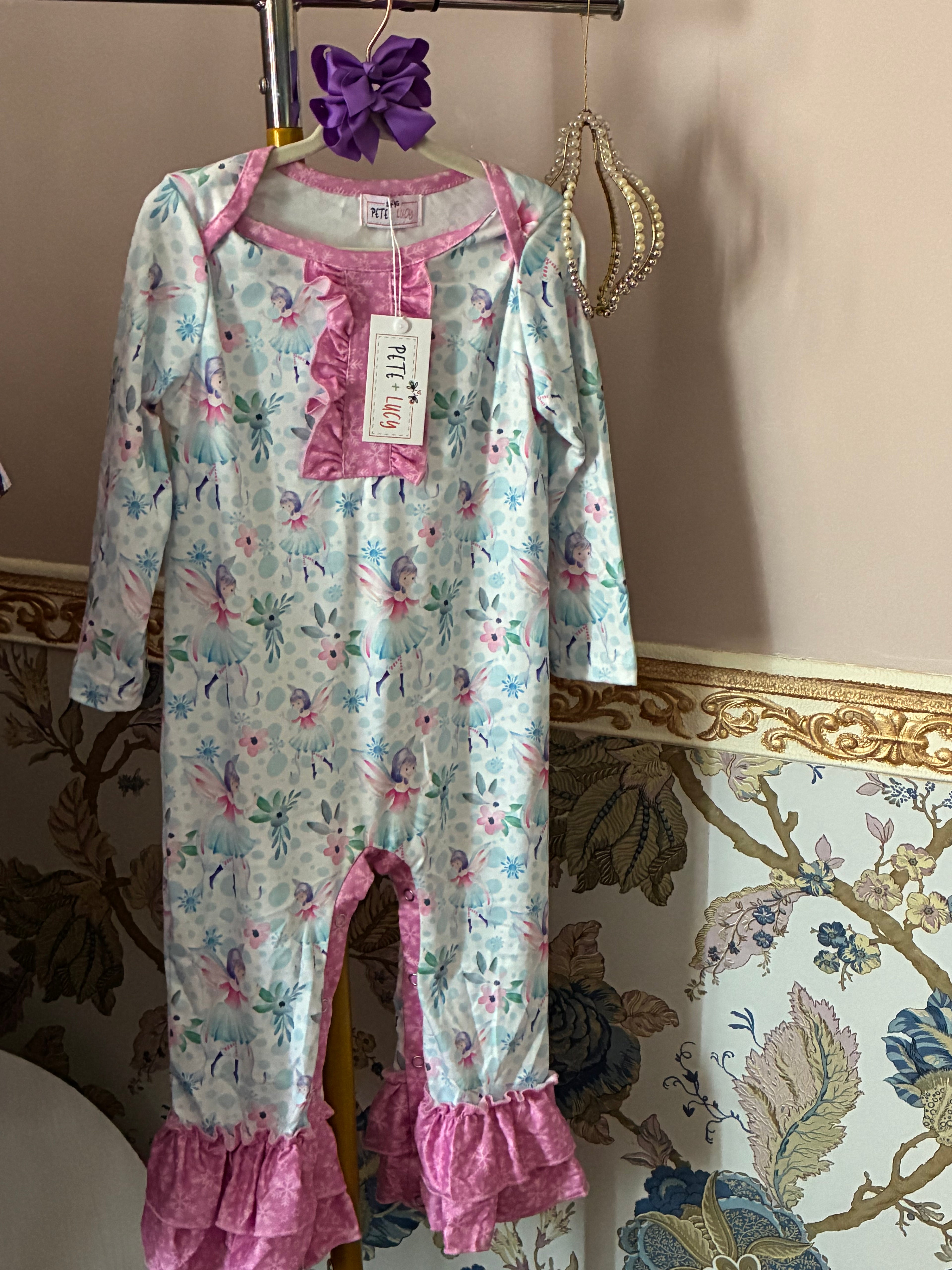 Ruffled long sleeve Fairy Romper