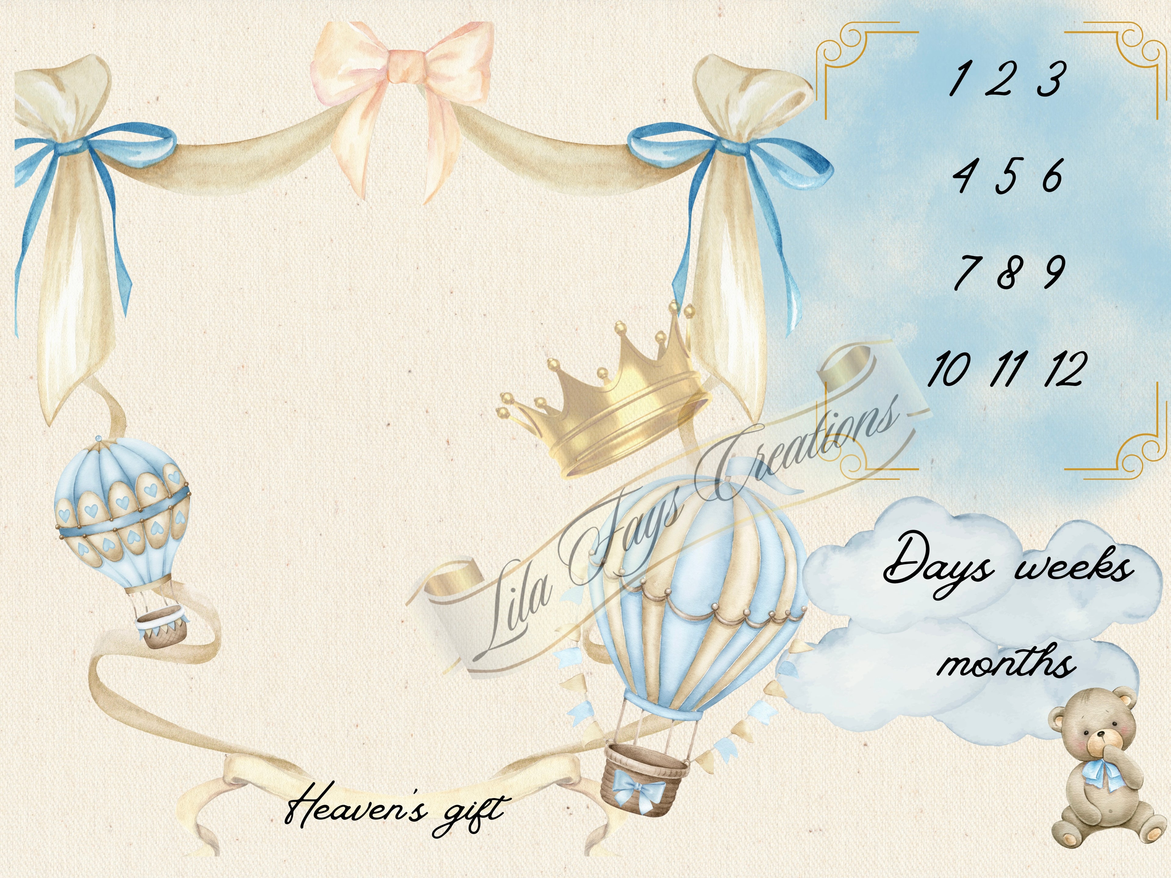 Baby Boy Milestone blanket (click for more image)