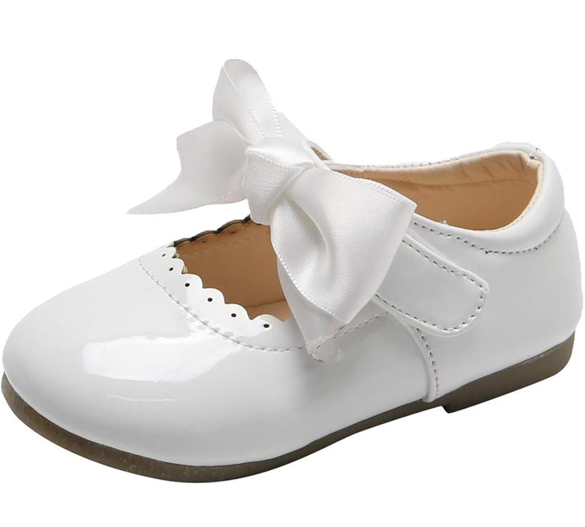 Patent leather Mary Jane bow flats