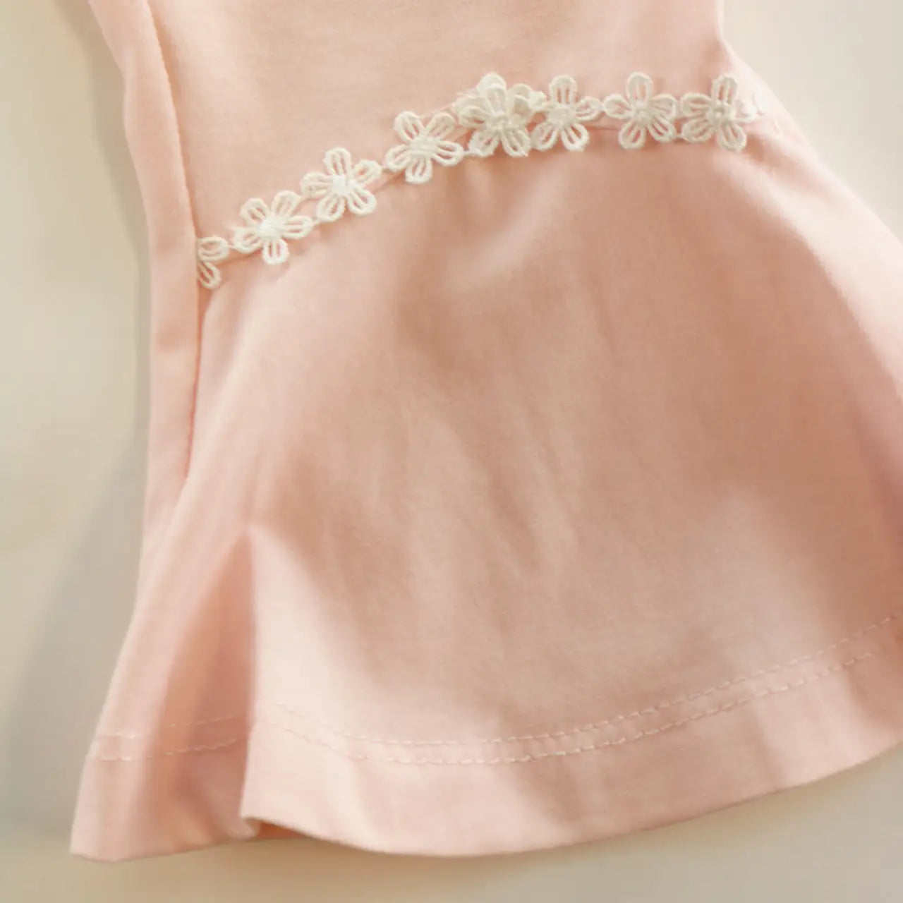 Kids Pink pants with floral trim