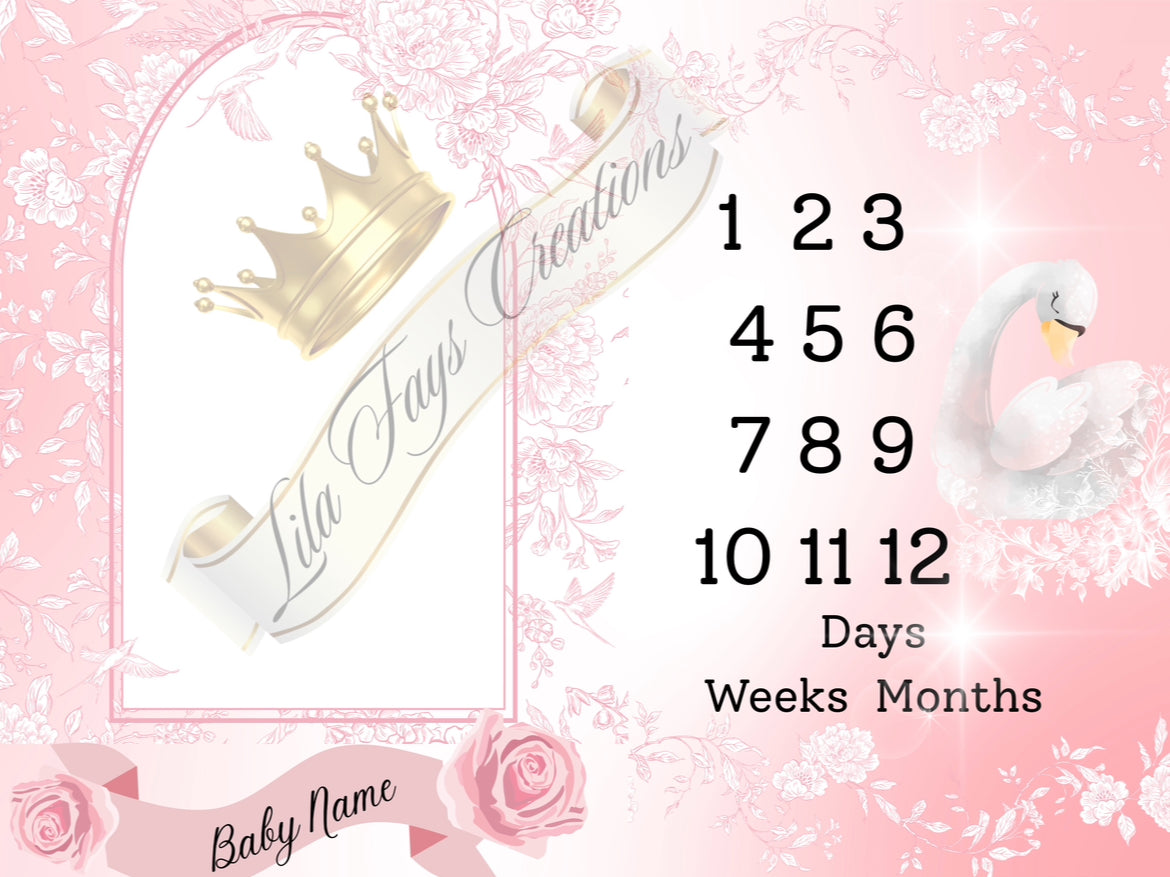 “Baby Girl” custom name milestone blanket