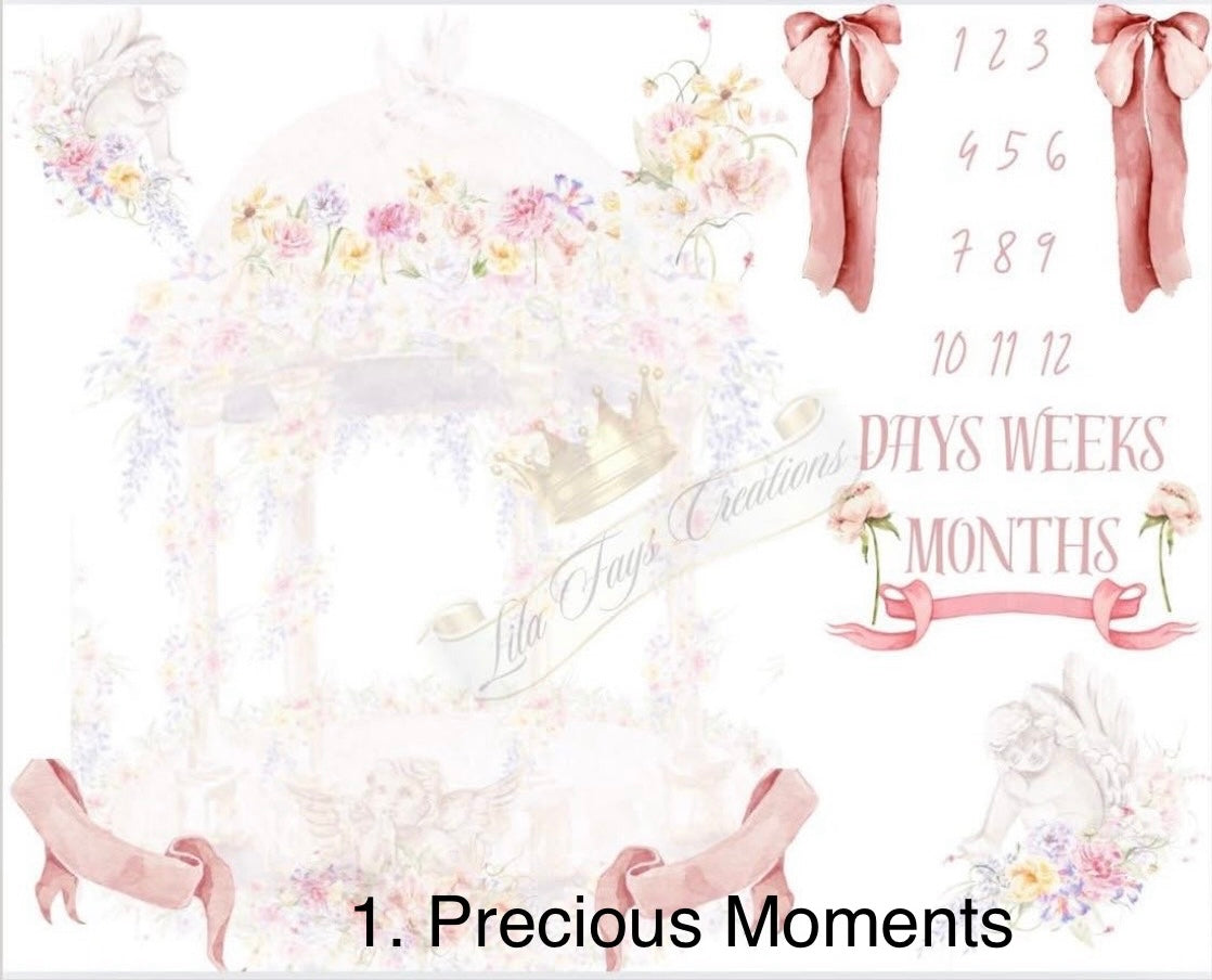 “Baby Girl” custom name milestone blanket