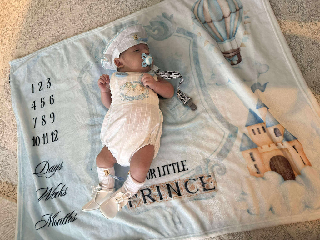 Baby Boy Milestone blanket (click for more image)