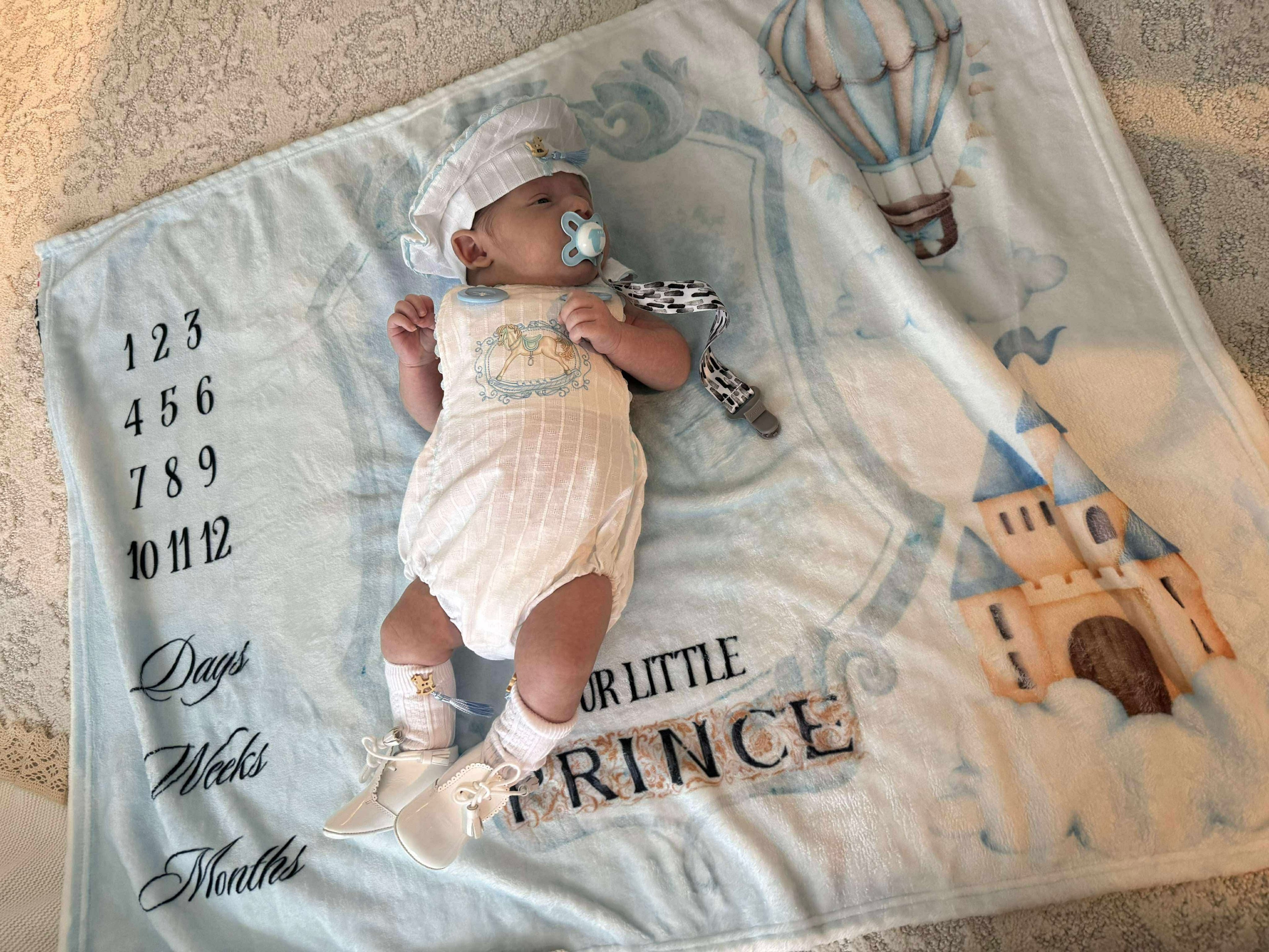 Baby Boy Milestone blanket (click for more image)