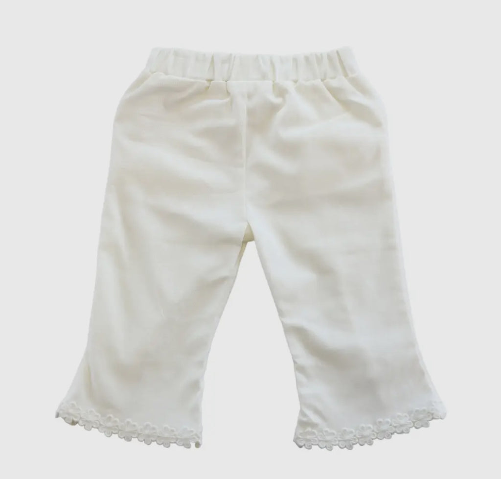 Bow & Lace Split Hem Pants- kids
