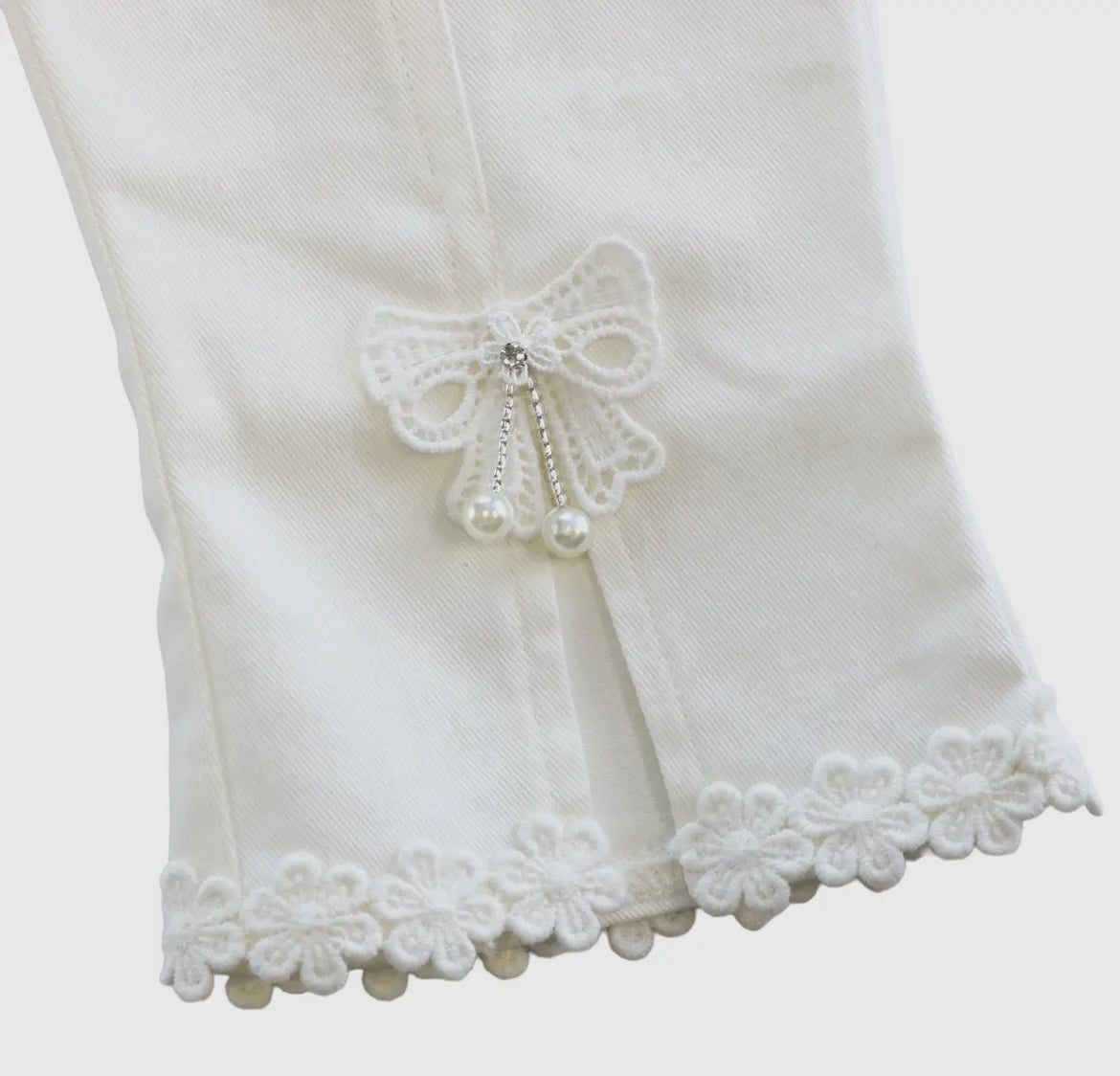 Bow & Lace Split Hem Pants- kids