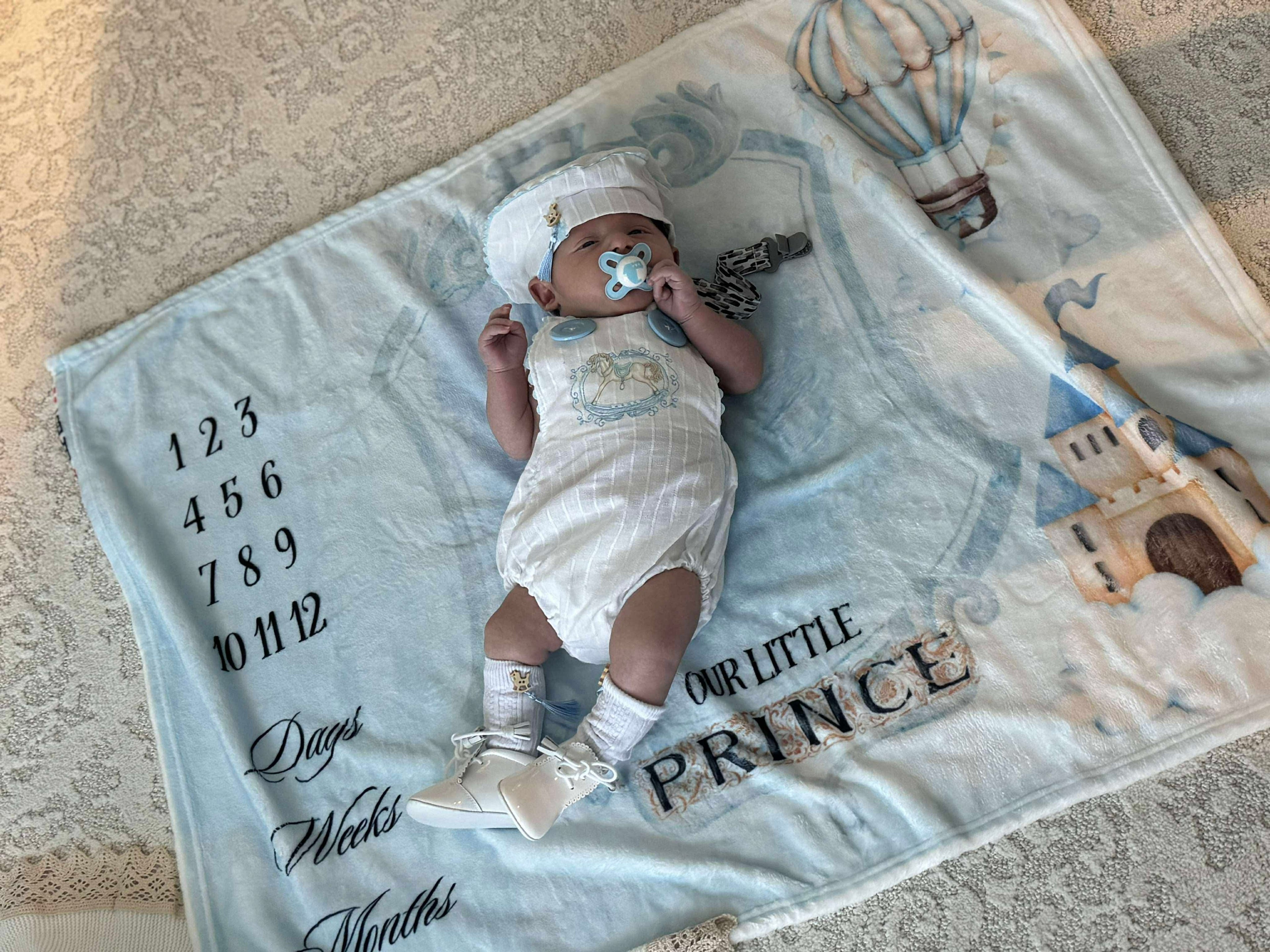 Baby Boy Milestone blanket (click for more image)