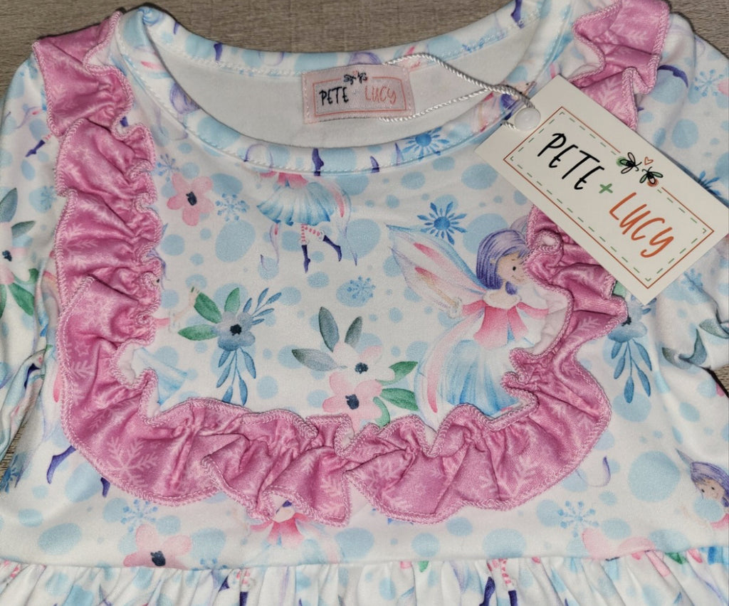 Ruffle sleeves and top hem Fairy  Dress