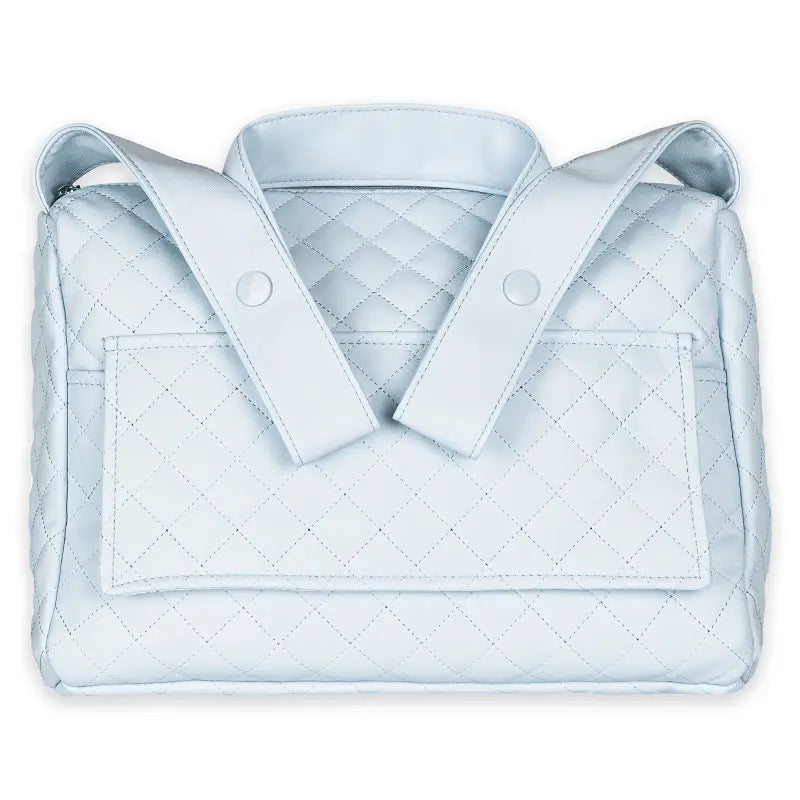 Sky Blue-Faux leather Diaper Bag